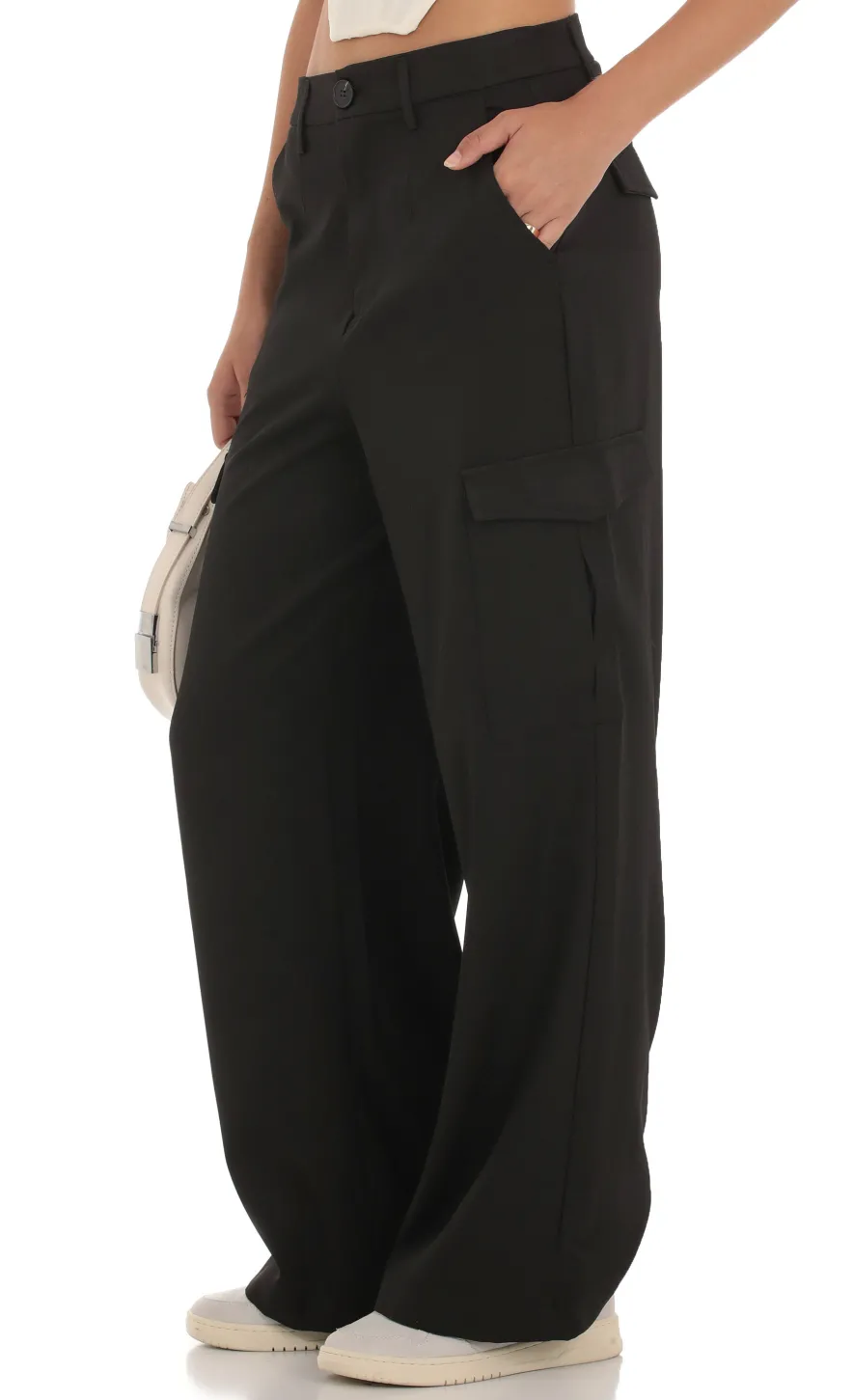 LUCY IN THE SKY Pants^Hecate Wide Leg Cargo Pants In Black
