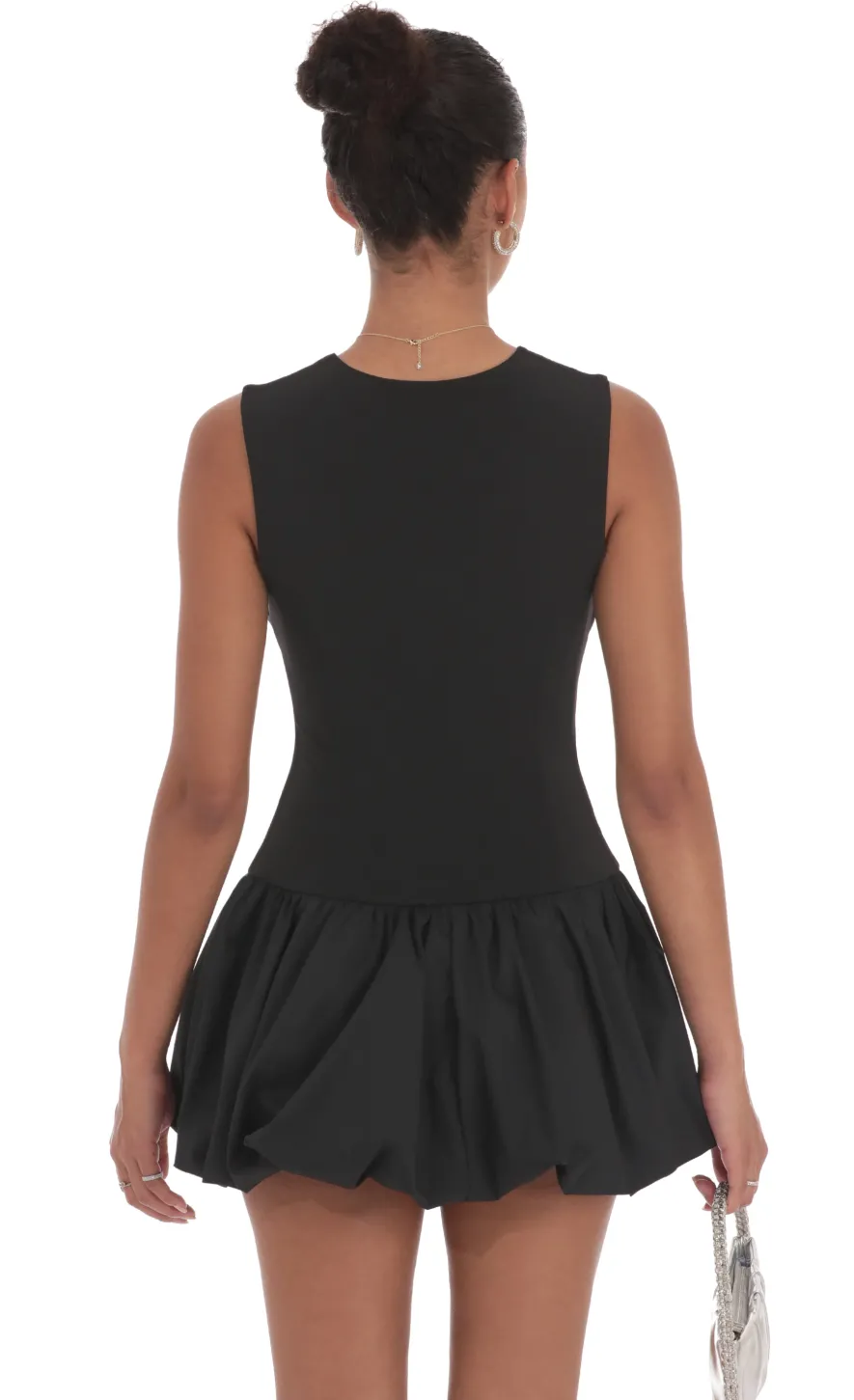 LUCY IN THE SKY Mini Dresses^High Neck Bubble Dress In Black