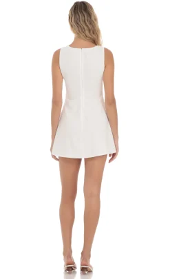 LUCY IN THE SKY Mini Dresses^High Neck Dress In White