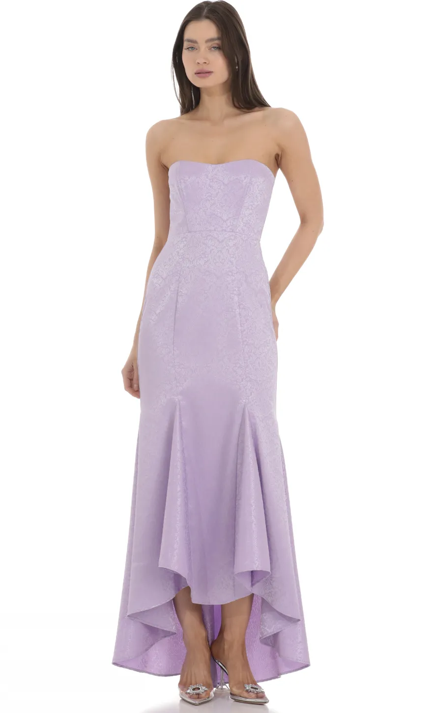 LUCY IN THE SKY Maxi Dresses^Jacquard Corset Mermaid Maxi Dress In Lavender