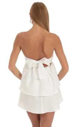 LUCY IN THE SKY Mini Dresses^Jacquard Cutout Dress In White