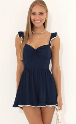 LUCY IN THE SKY Rompers|Mini Dresses^Jane Wooldoby Ruffle Romper In Navy