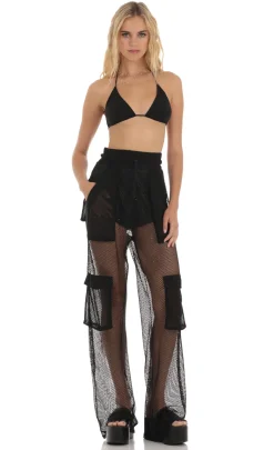 LUCY IN THE SKY Two-Piece Sets|Pants^Kataleya Shimmer Two Piece Set In Black