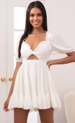 LUCY IN THE SKY Mini Dresses^Keyhole Cutout Dress In Ivory