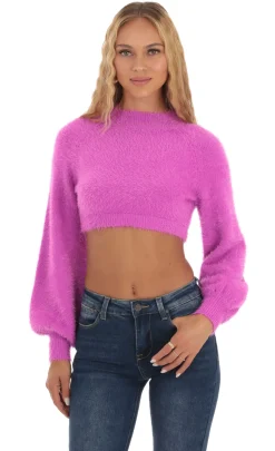 LUCY IN THE SKY Jumpers & Cardigans^Knit Mock Neck Jumper In Magenta