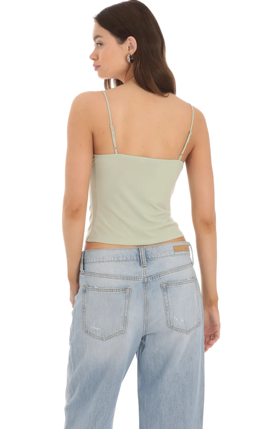 LUCY IN THE SKY Tops^Lace Bow Top In Sage