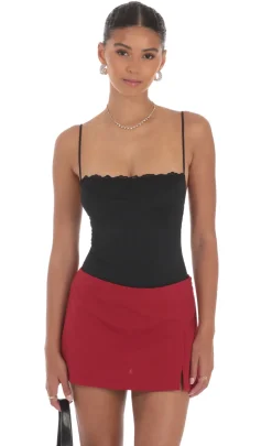 LUCY IN THE SKY Bodysuits^Lace Bust Bodysuit In Black