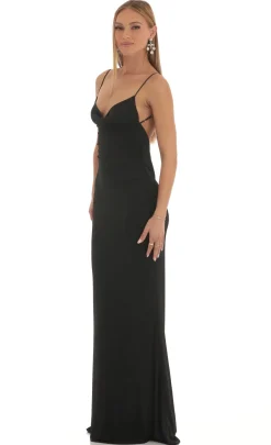 LUCY IN THE SKY Maxi Dresses^Lace Open Back Maxi Dress In Black