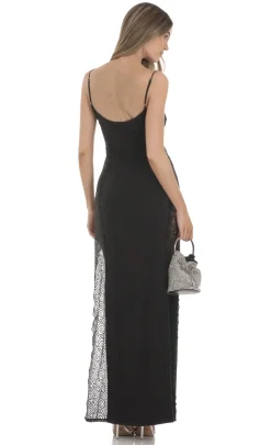 LUCY IN THE SKY Maxi Dresses^Lace Side Cutout Maxi Dress In Black