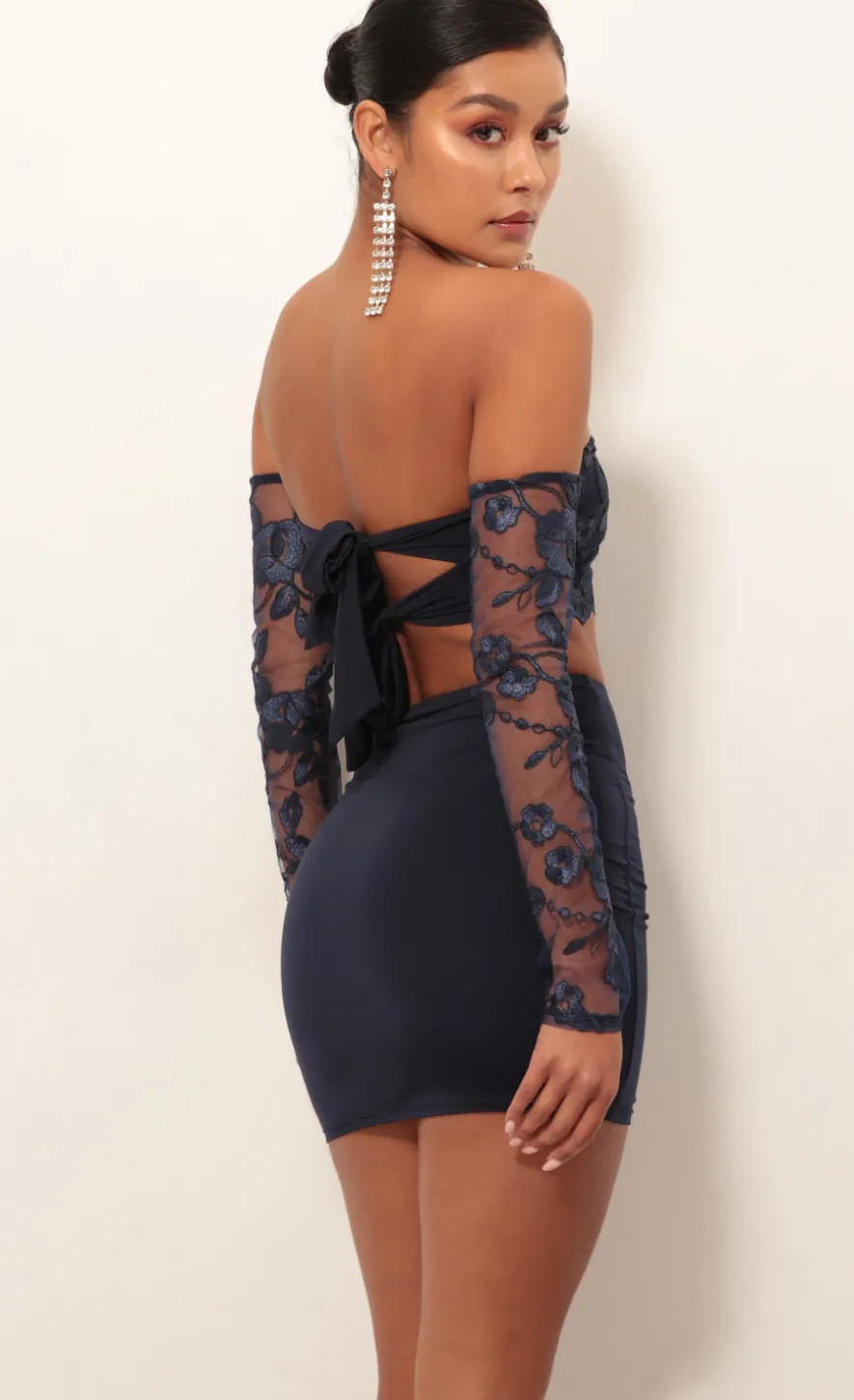 LUCY IN THE SKY Two-Piece Sets^Lace Sleeve Set In Navy