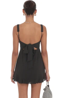 LUCY IN THE SKY Mini Dresses^Lace Strap Open Back Dress In Black