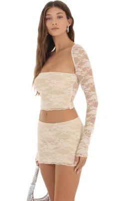 LUCY IN THE SKY Two-Piece Sets^Lace Two Piece Set In Ivory