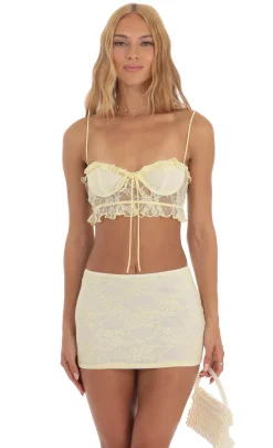 LUCY IN THE SKY Two-Piece Sets^Lace Two Piece Set In Yellow