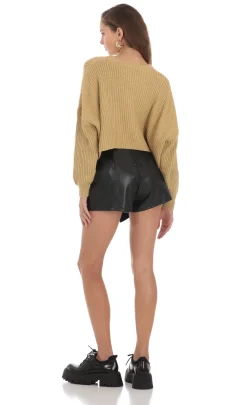 LUCY IN THE SKY Shorts^Leather Buckle Shorts In Black
