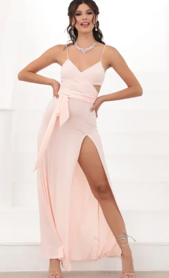 LUCY IN THE SKY Maxi Dresses^Leila Wrap Tie Maxi In Light Pink