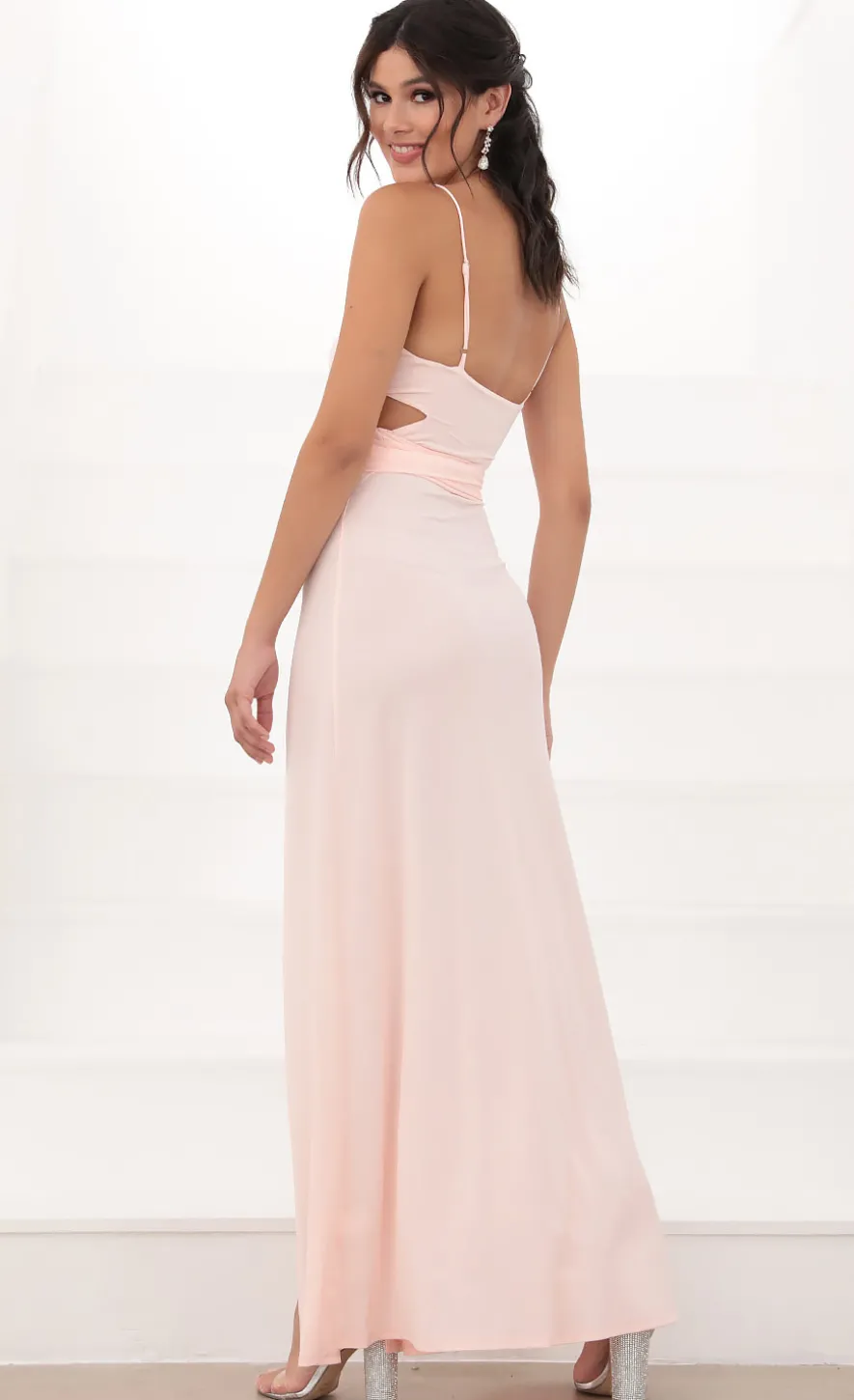 LUCY IN THE SKY Maxi Dresses^Leila Wrap Tie Maxi In Light Pink