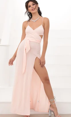 LUCY IN THE SKY Maxi Dresses^Leila Wrap Tie Maxi In Light Pink