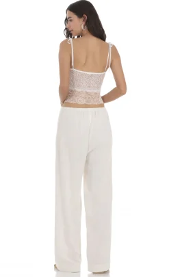 LUCY IN THE SKY Pants^Linen Drawstring Pants In Cream