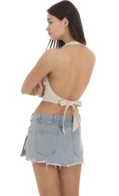 LUCY IN THE SKY Tops^Linen Halter Top In Beige