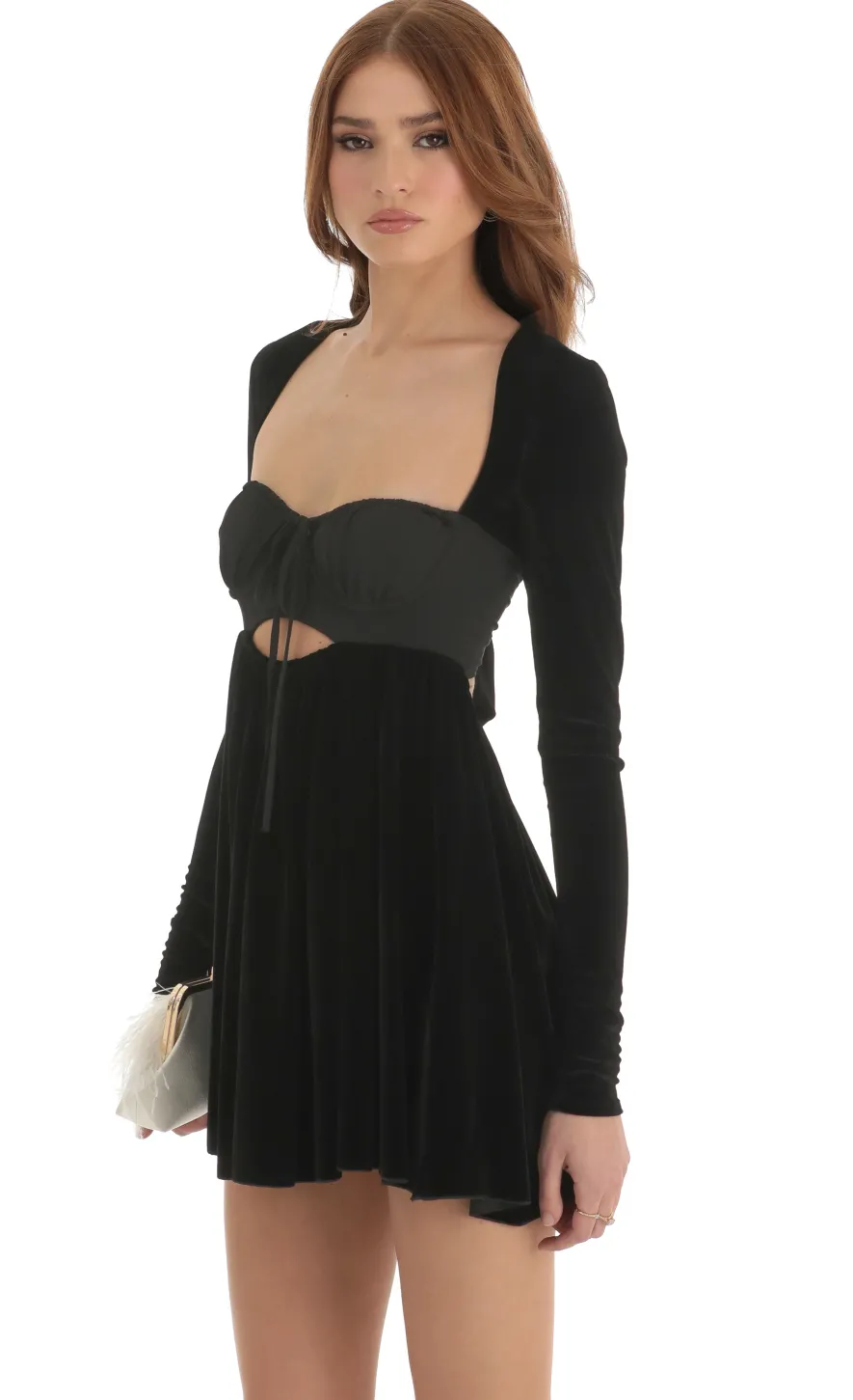 LUCY IN THE SKY Mini Dresses^Long Sleeve Baby Doll Dress In Black
