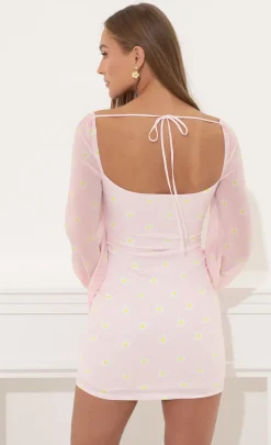 LUCY IN THE SKY Mini Dresses^Long Sleeve Dress In Pink Floral