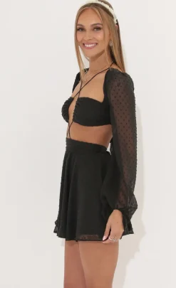 LUCY IN THE SKY Mini Dresses^Long Sleeve Flare Dress In Black