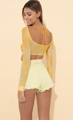 LUCY IN THE SKY Tops^Long Sleeve Top In Yellow