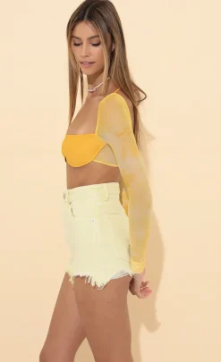 LUCY IN THE SKY Tops^Long Sleeve Top In Yellow