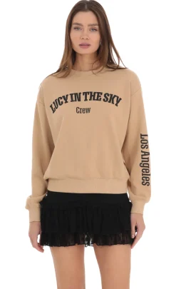 LUCY IN THE SKY Loungewear|Jumpers & Cardigans^ Crew Jumper In Brown
