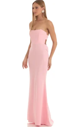 LUCY IN THE SKY Maxi Dresses^Mermaid Strapless Corset Maxi Dress In Pink