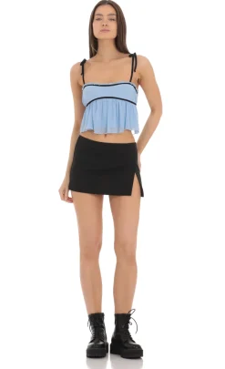 LUCY IN THE SKY Tops^Mesh Babydoll Top In Blue