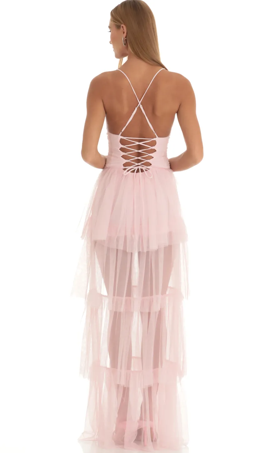 LUCY IN THE SKY Maxi Dresses^Mesh Maxi Dress In Pink