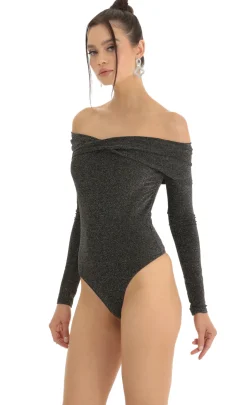LUCY IN THE SKY Two-Piece Sets^Metallic Bodysuit In Black