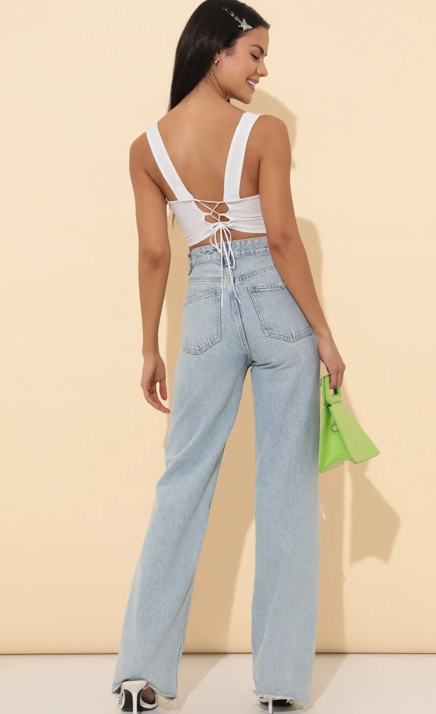 LUCY IN THE SKY Tops^Morgan Corset Top In White