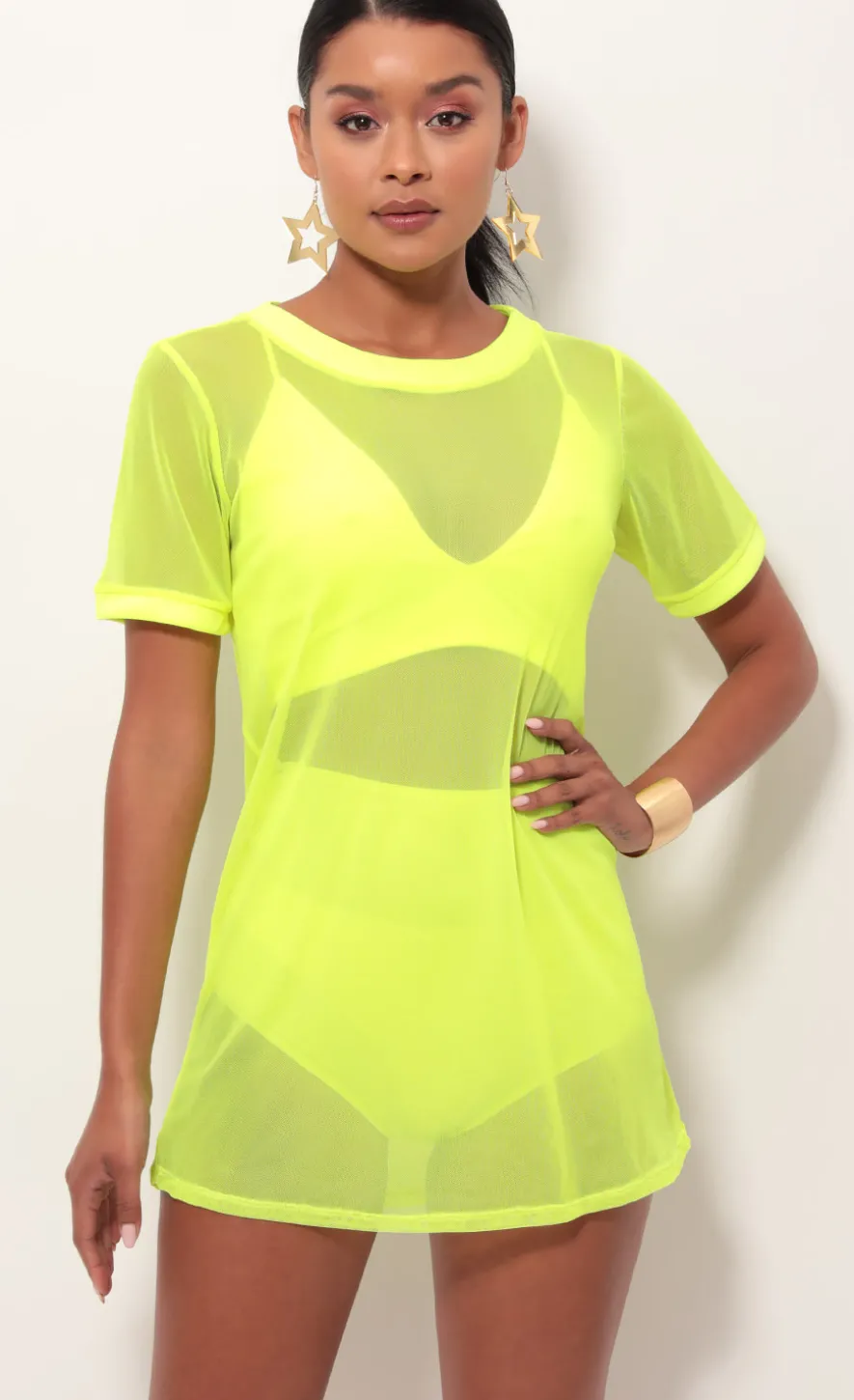 LUCY IN THE SKY Mini Dresses|Two-Piece Sets^Neon Yellow Edge Three Piece Set