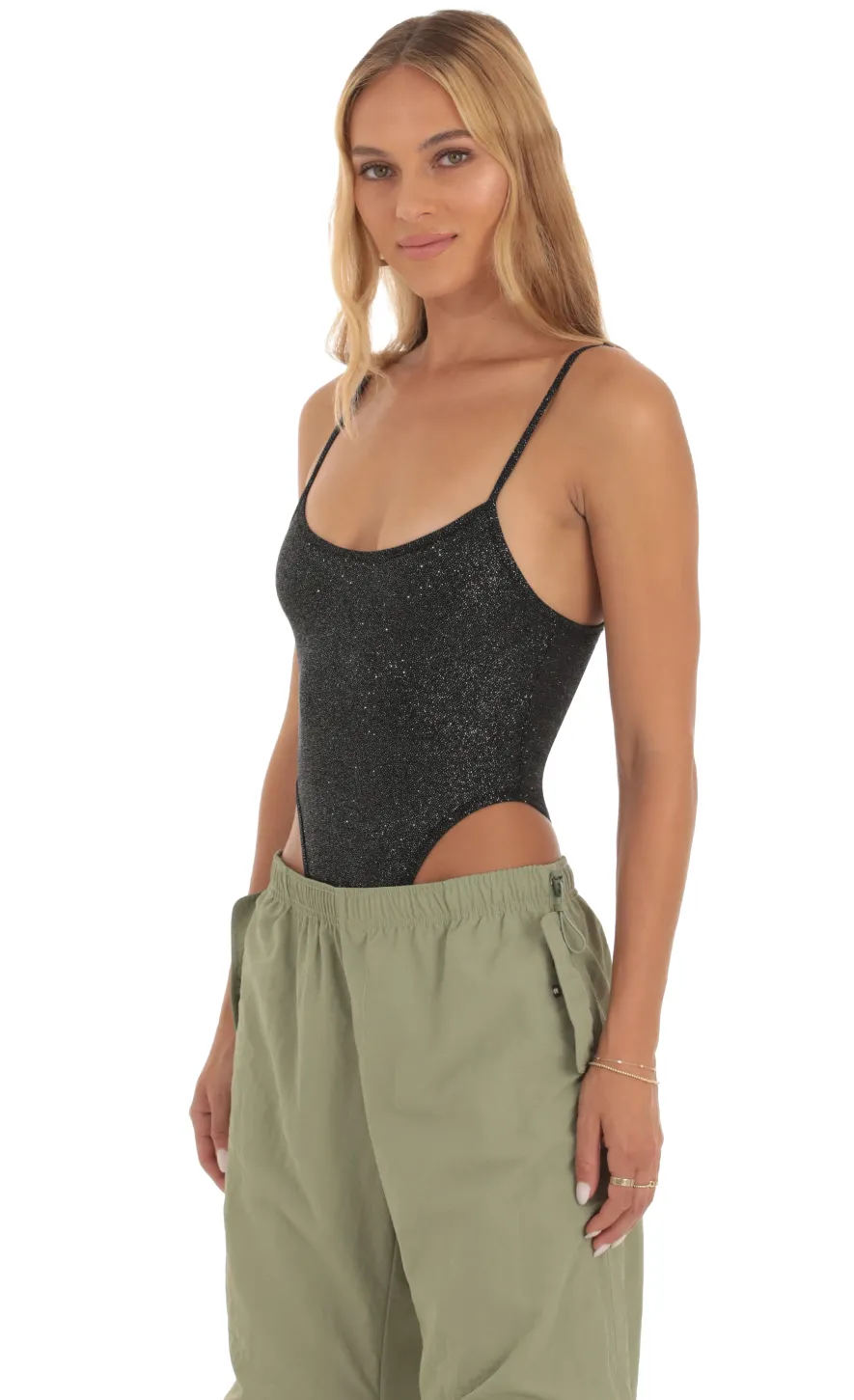 LUCY IN THE SKY Bodysuits^Nyx Shimmer Bodysuit In Black
