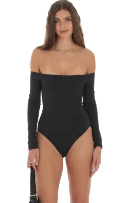 LUCY IN THE SKY Bodysuits^Off Shoulder Bodysuit In Black