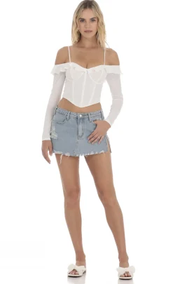 LUCY IN THE SKY Tops^Off Shoulder Corset Top In White