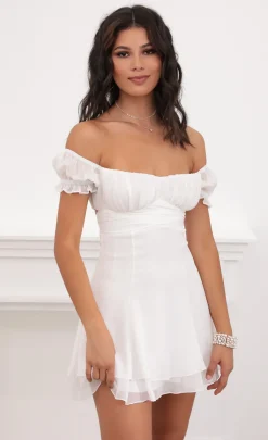 LUCY IN THE SKY Mini Dresses^Off Shoulder Dress In White