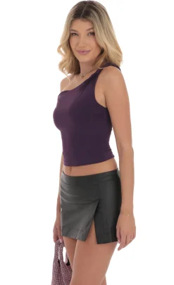 LUCY IN THE SKY Tops^Off Shoulder Twist Top In Purple