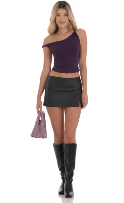 LUCY IN THE SKY Tops^Off Shoulder Twist Top In Purple
