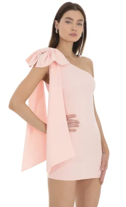 LUCY IN THE SKY Mini Dresses^One Shoulder Bow Dress In Pink
