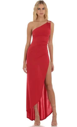 LUCY IN THE SKY Maxi Dresses^One Shoulder Dress In Red