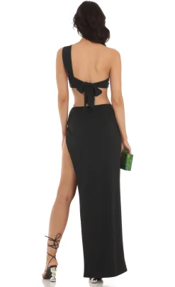LUCY IN THE SKY Two-Piece Sets^One Shoulder Two Piece Set In Black