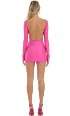 LUCY IN THE SKY Mini Dresses^Open Back Bodycon Dress In Hot Pink