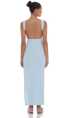 LUCY IN THE SKY Maxi Dresses^Open Back Bodycon Maxi Dress In Light Blue