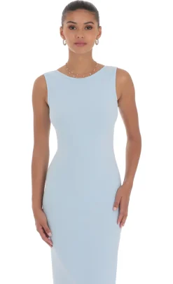 LUCY IN THE SKY Maxi Dresses^Open Back Bodycon Maxi Dress In Light Blue