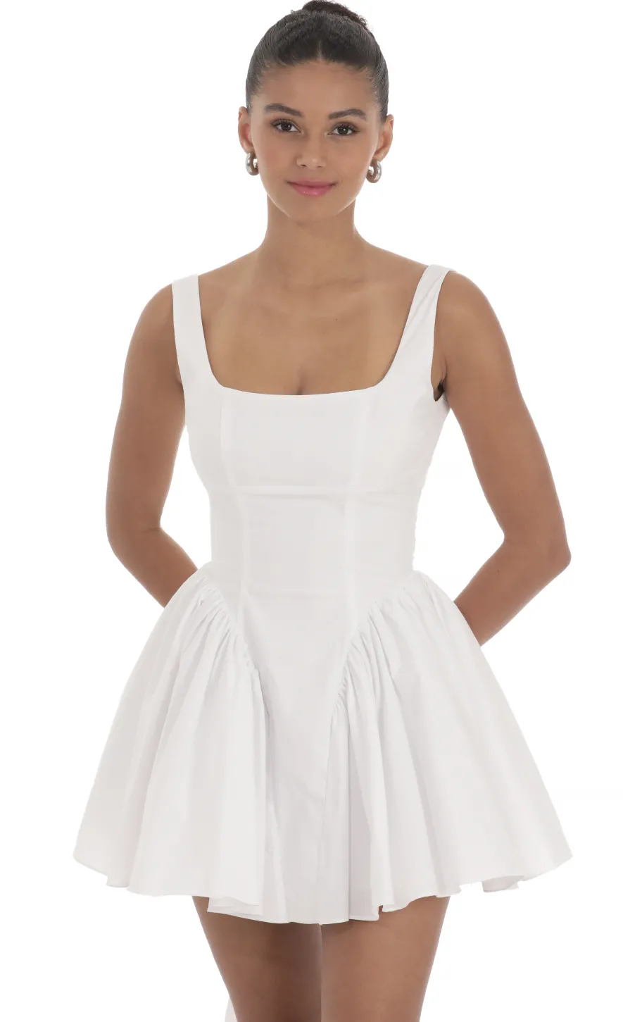 LUCY IN THE SKY Mini Dresses^Open Back Flare Dress In White