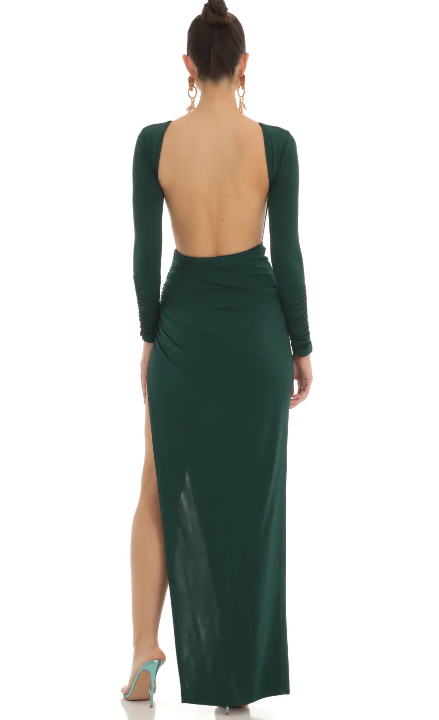 LUCY IN THE SKY Maxi Dresses^Open Back Maxi Dress In Green