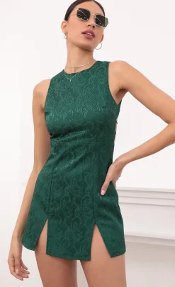 LUCY IN THE SKY Mini Dresses^Open Back Tank Dress In Green